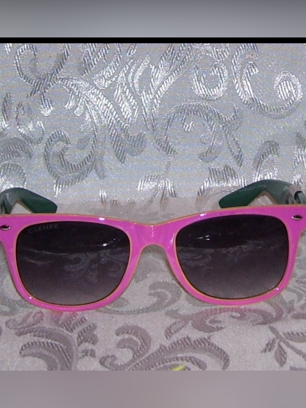 Carolina Lemke CL Berlin Green and Yellow Cat-Eye Sunglasses $99 NWT